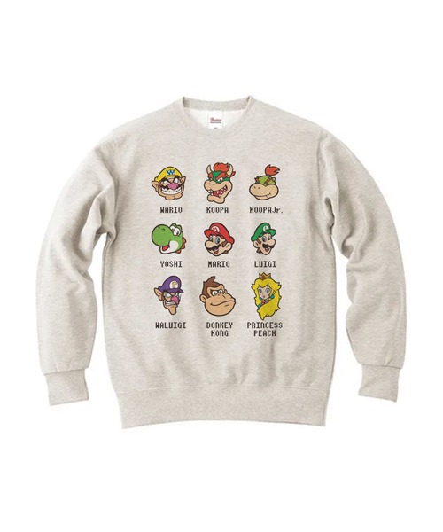 Rendez-Vous(ランデヴー)の「【 SUPER MARIO 】 スーパーマリオ クルーネックスウェット 集合 25W11(スウェット・レディース・オートミール/ダークグレー/セージグリーン・MEDIUM/LARGE/X-LARGE)」の2枚目の写真