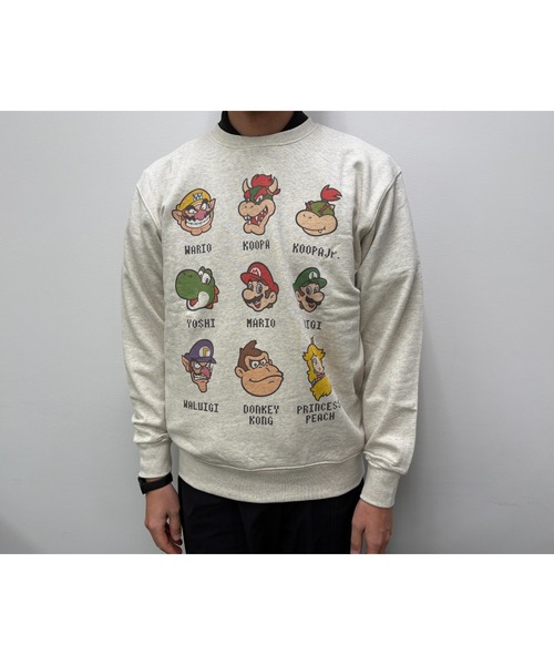 Rendez-Vous(ランデヴー)の「【 SUPER MARIO 】 スーパーマリオ クルーネックスウェット 集合 25W11(スウェット・レディース・オートミール/ダークグレー/セージグリーン・MEDIUM/LARGE/X-LARGE)」の11枚目の写真