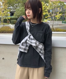 ［ athleta ］ピグメントウォッシュロングスリーブプリントTシャツ