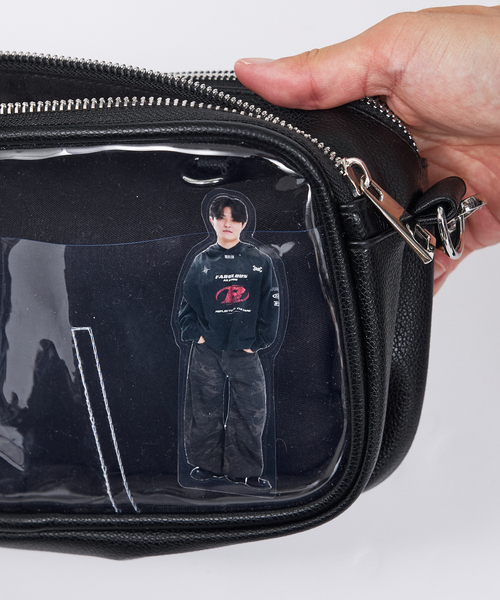 LOWELL things（ロウェル　シングス）の「【推し活】オシゴト/マルチポーチバッグ/ぬいポーチ/ハンドル付き/推し活ポーチ（トートバッグ・レディース・ブラック/オフホワイト・フリー）」の19枚目の写真