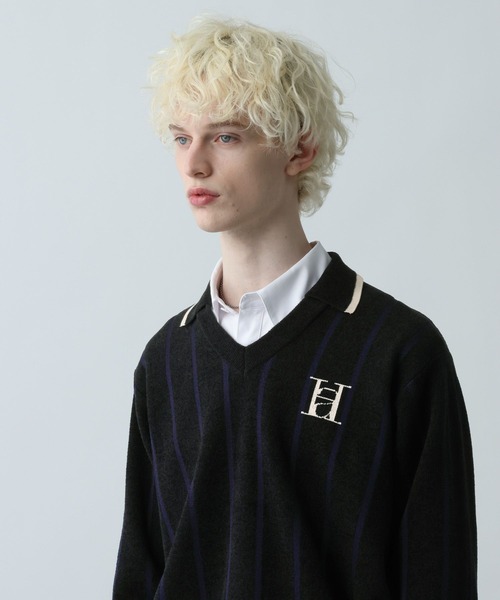 HARE（ハレ）の「ラインゲームシャツニットプルオーバー(HARE)（ニット/セーター・メンズ・ブラック/ブルー・FREE）」の11枚目の写真