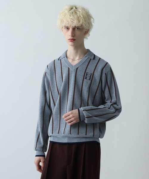 HARE（ハレ）の「ラインゲームシャツニットプルオーバー(HARE)（ニット/セーター・メンズ・ブラック/ブルー・FREE）」の13枚目の写真