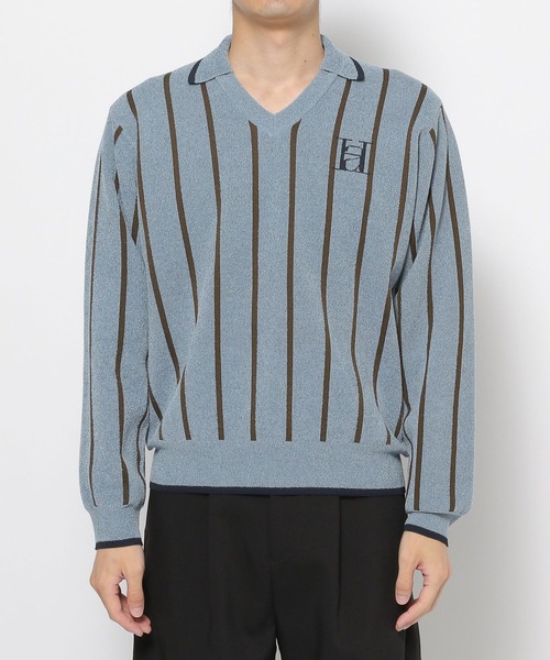 HARE（ハレ）の「ラインゲームシャツニットプルオーバー(HARE)（ニット/セーター・メンズ・ブラック/ブルー・FREE）」の16枚目の写真