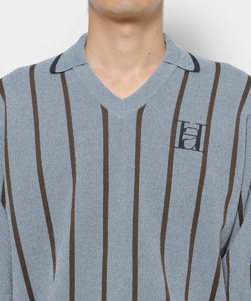 HARE（ハレ）の「ラインゲームシャツニットプルオーバー(HARE)（ニット/セーター・メンズ・ブラック/ブルー・FREE）」の19枚目の写真