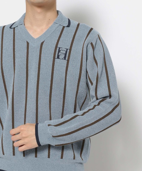 HARE（ハレ）の「ラインゲームシャツニットプルオーバー(HARE)（ニット/セーター・メンズ・ブラック/ブルー・FREE）」の21枚目の写真