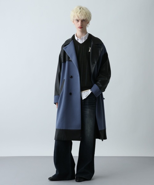 HARE（ハレ）の「ラインゲームシャツニットプルオーバー(HARE)（ニット/セーター・メンズ・ブラック/ブルー・FREE）」の3枚目の写真