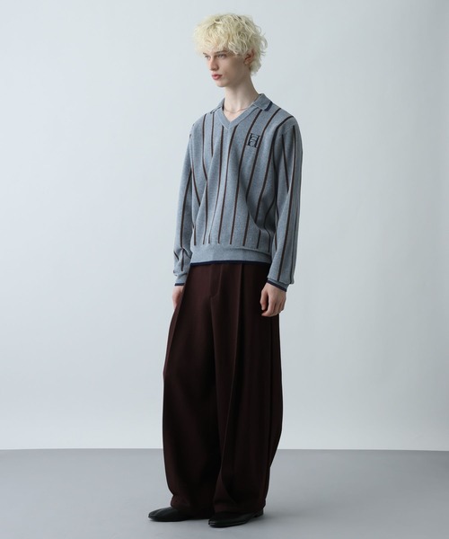 HARE（ハレ）の「ラインゲームシャツニットプルオーバー(HARE)（ニット/セーター・メンズ・ブラック/ブルー・FREE）」の7枚目の写真