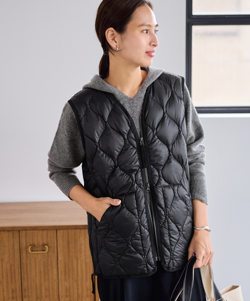 TAION/タイオン MILITARY V NECK WZIPダウンベスト（ダウンジャケット