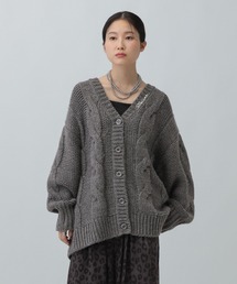 2ゲージケーブル刺繍ロゴカーディガン 603794