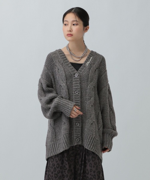 セール】2ゲージケーブル刺繍ロゴカーディガン 603794（カーディガン