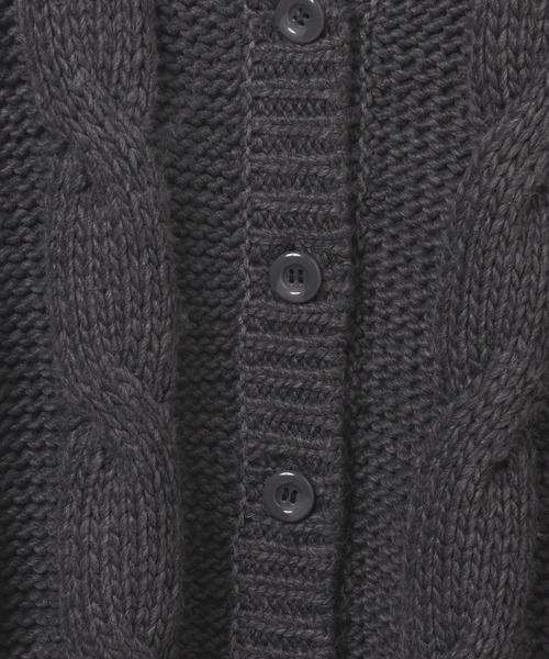 LEPSIM(レプシィム)の「2ゲージケーブル刺繍ロゴカーディガン 603794(カーディガン/ボレロ・レディース・チャコールグレー/グレイッシュベージュ・FREE)」の20枚目の写真