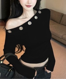 アイレットワンショルダートップス