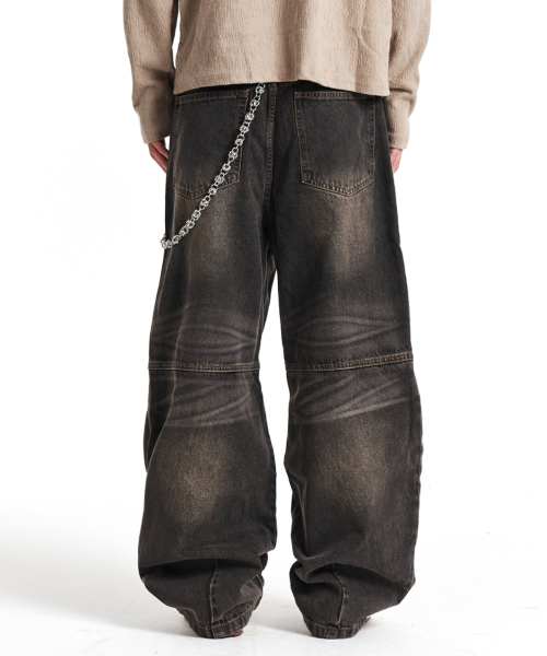 KICHUL(キチョル)の「Washed Biker Denim Pants (Black)(デニムパンツ・メンズ・その他・LARGE/SMALL/MEDIUM)」の3枚目の写真