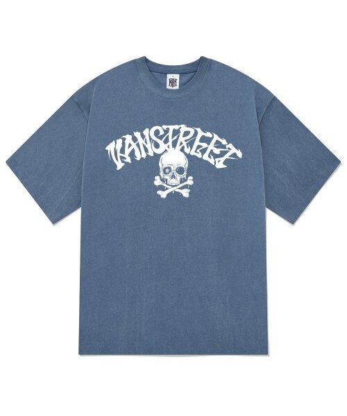 KAN6312(カン6312)の「KTPN0164 レタリングスカルブラッドピグメント半袖Tシャツ - ブルー(Tシャツ/カットソー・メンズ・その他・MEDIUM/X-LARGE/LARGE)」の1枚目の写真