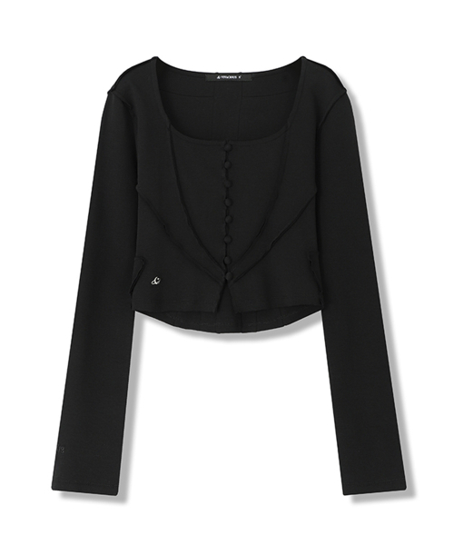 Vivacious(ビバシャス)の「Edtel V Cutting Cardigan - 5COL(カーディガン/ボレロ・レディース・グレー/ブラック/アイボリー/スカイブルー/ピンク・MEDIUM/SMALL)」の12枚目の写真
