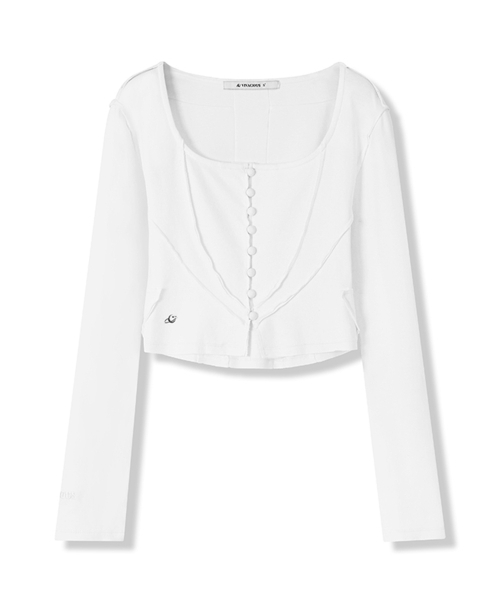 Vivacious(ビバシャス)の「Edtel V Cutting Cardigan - 5COL(カーディガン/ボレロ・レディース・グレー/ブラック/アイボリー/スカイブルー/ピンク・MEDIUM/SMALL)」の14枚目の写真