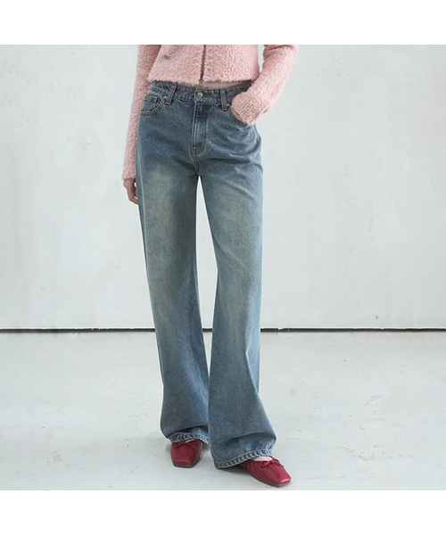 Vivacious(ビバシャス)の「D Brush Straight Denim Pants BLUE(デニムパンツ・レディース・ブルー・SMALL/MEDIUM/LARGE)」の1枚目の写真