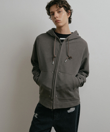 DUSTYWHITE（ダスティーホワイト）の「BROWN VINTAGE PIGMENT 2WAY HOOD ZIP-UP（パーカー）」