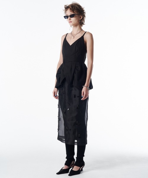 JOSE MOON（ジョゼムーン）の「CONSTRUCTION TOPS/コンストラクショントップス（キャミソール・レディース・チャコールグレー/ブラック・36/38）」の10枚目の写真