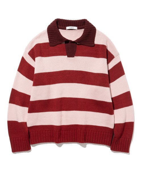 KNITTED(ニッティド)の「Open collar striped knit RED(ニット/セーター・レディース・その他・LARGE)」の10枚目の写真