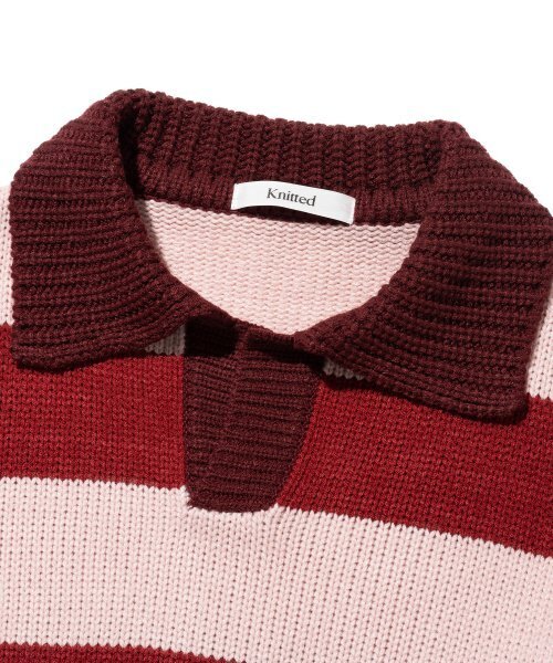 KNITTED(ニッティド)の「Open collar striped knit RED(ニット/セーター・レディース・その他・LARGE)」の11枚目の写真