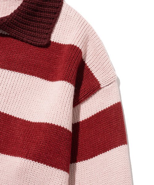 KNITTED(ニッティド)の「Open collar striped knit RED(ニット/セーター・レディース・その他・LARGE)」の12枚目の写真