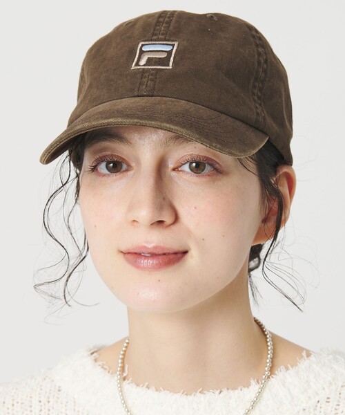 FILA（フィラ）の「【別注】＜FILA＞コットン ウォッシュ ロゴ キャップ（キャップ・レディース・ダークブラウン/ライトピンク/ナチュラル・FREE）」の9枚目の写真