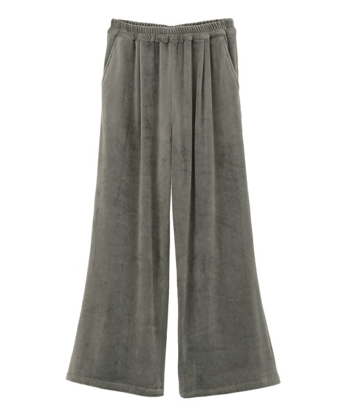 Green　Parks（グリーンパークス）の「ぽかぽか裏起毛ベロアイージーパンツ（その他パンツ・レディース・ブラック/サックスブルー/アイボリー/チャコールグレー・FREE）」の14枚目の写真