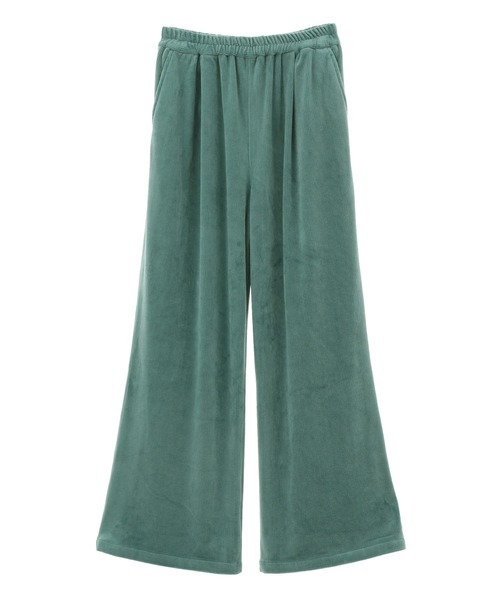 Green　Parks（グリーンパークス）の「ぽかぽか裏起毛ベロアイージーパンツ（その他パンツ・レディース・ブラック/サックスブルー/アイボリー/チャコールグレー・FREE）」の21枚目の写真