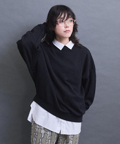 I am I in fact...(アイアムアイインファクト)の「ADVANCE裏毛 変形スウェット(スウェット・レディース・グレー/ブラック・FREE)」の20枚目の写真