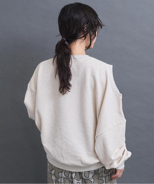 I am I in fact...(アイアムアイインファクト)の「ADVANCE裏毛 変形スウェット(スウェット・レディース・グレー/ブラック・FREE)」の6枚目の写真