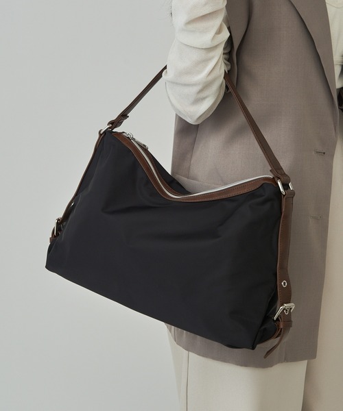 SETUP7(セットアップセブン)の「【SETUP7】ナイロンワンショルダーバッグ 幅35×高さ23.5×マチ12cm 通勤/通学 7693 MKS(ショルダーバッグ・レディース・ネイビー/ブラック・FREE)」の20枚目の写真