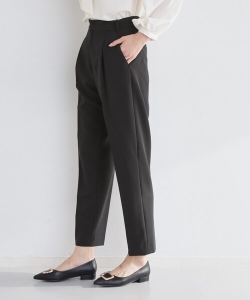 THE SHOP TK （ザ ショップ ティーケー ）の「【通勤・セレモニー】美脚シルエット ダブルクロステーパードパンツ/セットアップ可（その他パンツ・レディース・ベージュ/ブラック/ネイビー・12/14/13/11）」の4枚目の写真