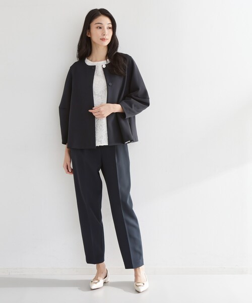 THE SHOP TK （ザ ショップ ティーケー ）の「【通勤・セレモニー】美脚シルエット ダブルクロステーパードパンツ/セットアップ可（その他パンツ・レディース・ベージュ/ブラック/ネイビー・12/14/13/11）」の14枚目の写真