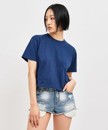 オーバーサイズクロップTシャツネイビー
