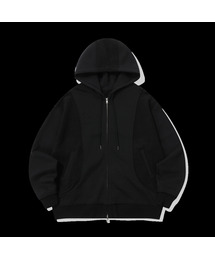 IN&OUT PATCHWORK ZIP-UP HOODIE_BLACK