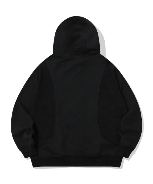 EPISODE UNTITLED（エピソードアンタイトルド）の「IN&OUT PATCHWORK ZIP-UP HOODIE_BLACK（パーカー・レディース・その他・1/2）」の2枚目の写真