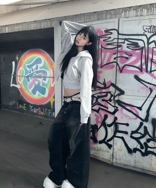 EPISODE UNTITLED（エピソードアンタイトルド）の「IN&OUT PATCHWORK ZIP-UP HOODIE_BLACK（パーカー・レディース・その他・1/2）」の13枚目の写真