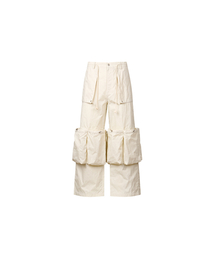 HIDDEN BEHIND（ヒドゥンビハインド）の「13 POCKETS NYLON PANTS (IVORY)（その他パンツ）」