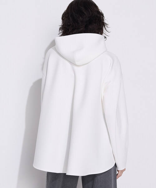 COMME CA Wardrobe（コムサワードローブ）の「ソフトストレッチダンボールニット フーディー（パーカー・レディース・ネイビー/サックスブルー/ホワイト・FREE）」の14枚目の写真