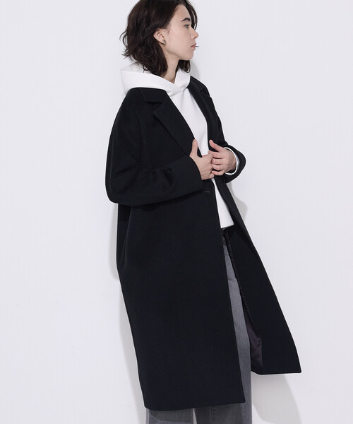 COMME CA Wardrobe（コムサワードローブ）の「ソフトストレッチダンボールニット フーディー（パーカー・レディース・ネイビー/サックスブルー/ホワイト・FREE）」の16枚目の写真