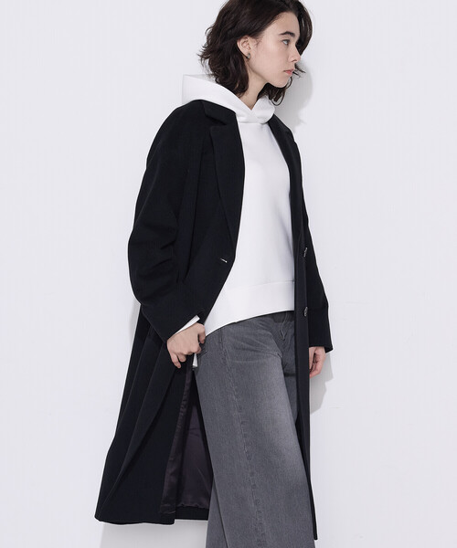 COMME CA Wardrobe（コムサワードローブ）の「ソフトストレッチダンボールニット フーディー（パーカー・レディース・ネイビー/サックスブルー/ホワイト・FREE）」の17枚目の写真