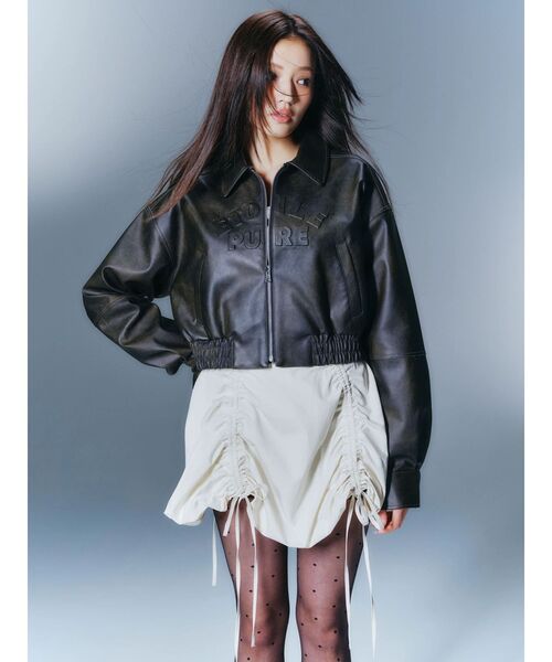 CALNAMUR(カルナムール)の「ドロストバルーンミニスカート(スカート・レディース・ブラウン/ホワイト/グリーン・FREE)」の18枚目の写真