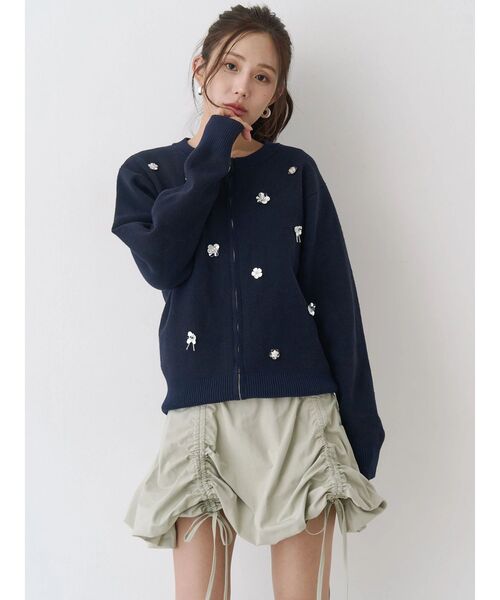 CALNAMUR(カルナムール)の「ドロストバルーンミニスカート(スカート・レディース・ブラウン/ホワイト/グリーン・FREE)」の5枚目の写真