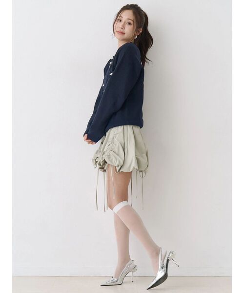 CALNAMUR(カルナムール)の「ドロストバルーンミニスカート(スカート・レディース・ブラウン/ホワイト/グリーン・FREE)」の20枚目の写真