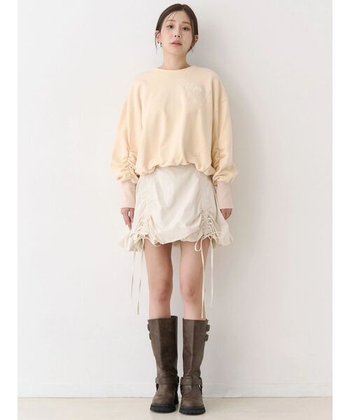 CALNAMUR(カルナムール)の「ドロストバルーンミニスカート(スカート・レディース・ブラウン/ホワイト/グリーン・FREE)」の19枚目の写真