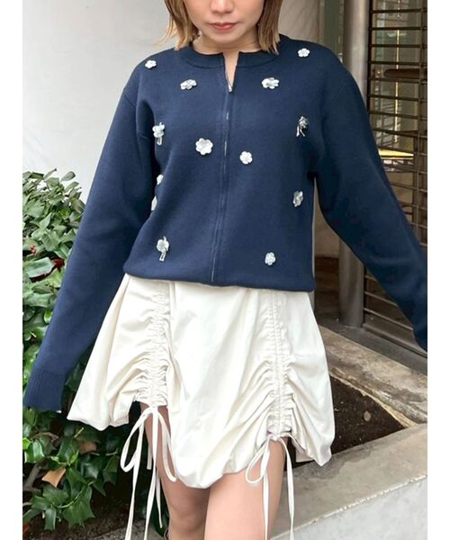 CALNAMUR（カルナムール）の「ドロストバルーンミニスカート（スカート・レディース・ホワイト/グリーン/ブラウン・FREE）」の9枚目の写真