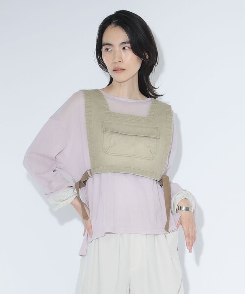 maturely(マチュアリー)の「【7/16再値下げ】maturely / チノ ディッキー ベスト(ベスト・レディース・カーキ・ONE SIZE)」の1枚目の写真