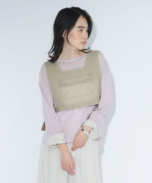 maturely(マチュアリー)の「【7/16再値下げ】maturely / チノ ディッキー ベスト(ベスト・レディース・カーキ・ONE SIZE)」の6枚目の写真