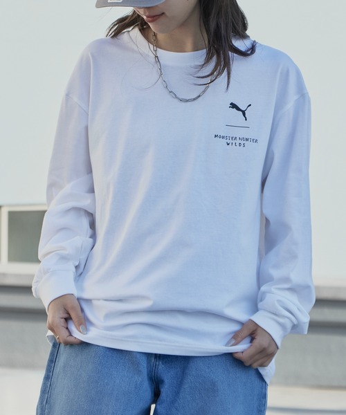 PUMA（プーマ）の「PUMA/プーマ×MONSTER HUNTER/モンスターハンター WILDS LS コラボロゴ ロングスリーブ Tシャツ 秋 秋服 2026年秋冬（Tシャツ/カットソー・メンズ・ホワイト/ブラック・M/L/XL）」の5枚目の写真